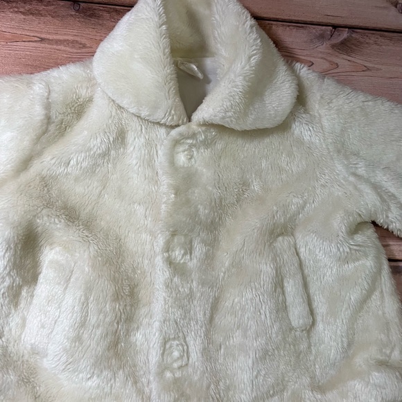 Chic Cream Kids Faux-Fur Coat - Picture 3 of 9